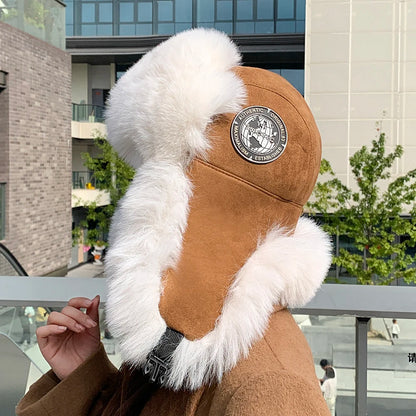2025 Mens Women Unisex Warm Trapper Aviator Trooper Earflap Winter Flaps Ski Hat New Bomber Hats Russian Ski Hat Faux Fur Hats