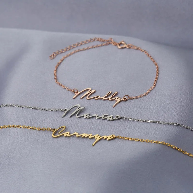 18k Custom Engraved Bracelet Numeral Name Message Bangle Titanium Steel Gold Silver Adjustable Women's Cuff Mother's Day Gift