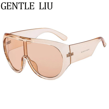 Y2K Oversized Shield Mask Sunglasses Women Futuristic Visor One-Piece Steampunk Big Frame Goggles Punk Shades Windproof...