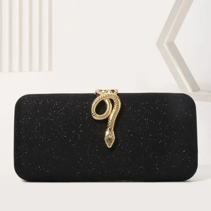 Classic Snake Buckle Evening Purse Women's Sparkling Clutch Bag Annual/wedding Party Handbag Elegant Square Box Bag...