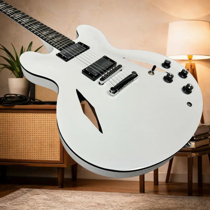White DG-335 6-String RoseWood Fingerboard Maple Body Unisex Electric Guitar Free Shipping | Kimlud Professional Luxury Table