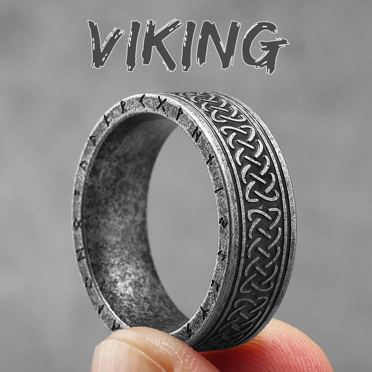 Retro Viking Celtic Knot Runes Stainless Steel Men Rings Punk New In For Male Women Fashion Jewelry Creativity Gift Wholesale