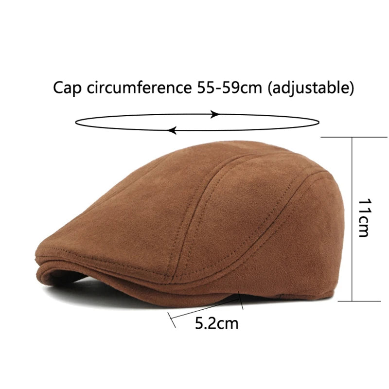 Fashion Berets Men Women Spring Autumn Suede Hats Herringbone Flat Cap Classical Artist Painter Hat Male Female Beret...