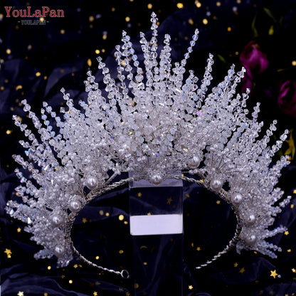 YouLaPan HP193P Wedding Headwear Necklace Earrings Jewelry Set Bride Headbands Rhinestone Headpiece Bridal Tiaras and Crowns