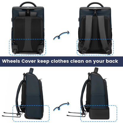 Business Rolling Backpack  with Wheels Cabin Carry on Bag Waterproof Business Travel Laptop Bags Carry on Luggage bags 18 Inch