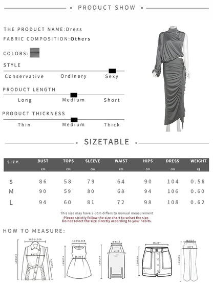 Nibber Summer Y2K Solid Style 2Piece Set Women Turtleneck Single Shoulder Sleeve Tops+Ruched Long Skirts Fashion Elegant Outfits