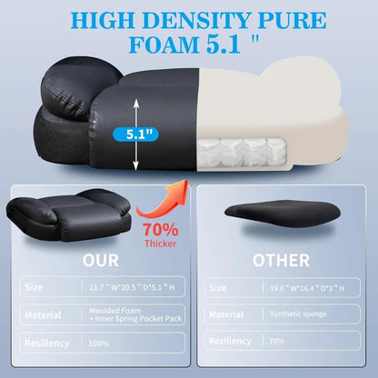 Massage Office Chair with Heat and 8 Vibration Points Big and Tall Executive Office Chair with Adjustable Headrest, Extra Wide S