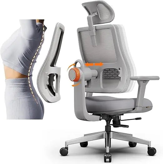 Newtral Ergonomic High-Back Office Chair, Home Office Desk Chair with Auto-Following Lumbar Support, Adjustable Headrest, 3D Arm
