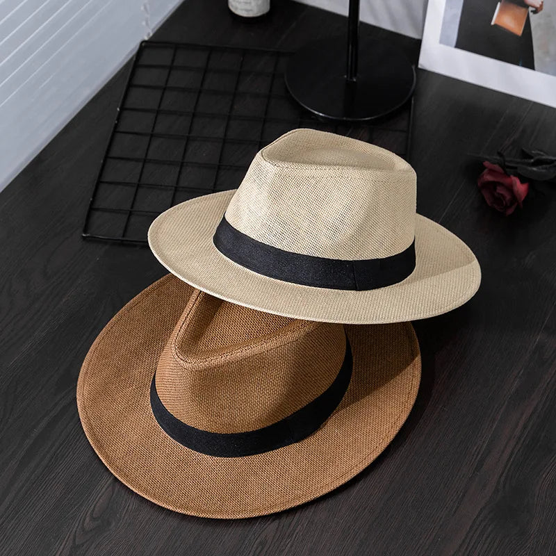 Panama hat men summer fashion travel vacation beach wide brim sun protection sun hat men's sun hat Panama hat women fashion