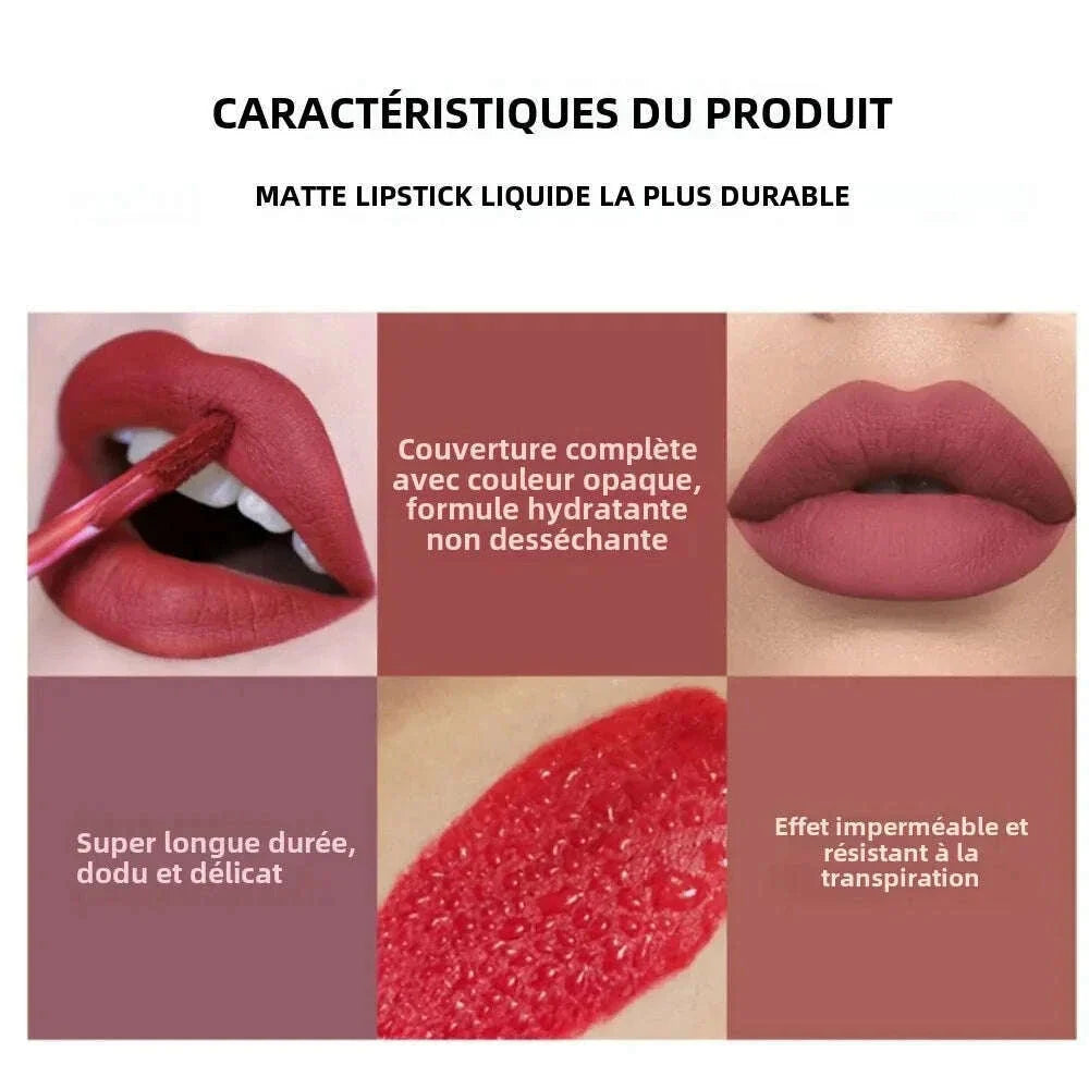 HANDAlYAN Liguid Lipstick 6-color Lipgloss Set With Long-lasting Waterproof And Non Stick Cup Matte Lip Gloss