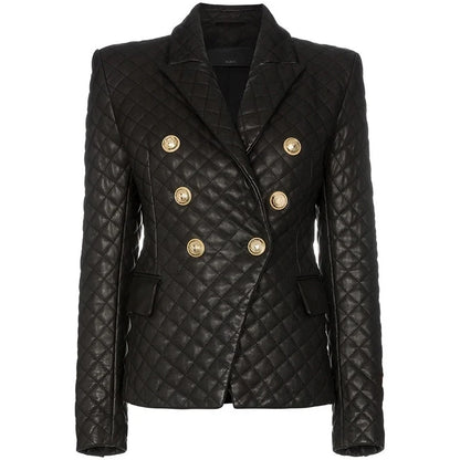 Genuine Sheepskin Short Blazer Coats for Women 2023 Fall Winter Windbreak Warm Ladies Button-up Lambskin Jacket Tops Outwear