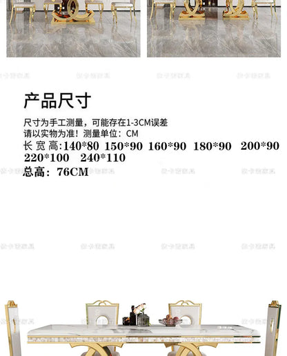 Kitchen Marble Dining Table Restaurant Side Chairs Living Room Study Dining Table Writing Office Muebles Commercial Furniture - Kimlud