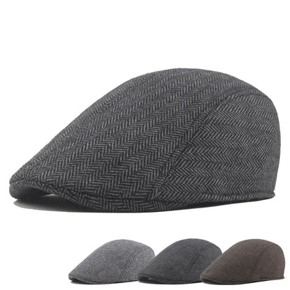 Fashion Berets Men High Quality Autumn Winter Wool Hat Herringbone Flat Cap Classical Artist Painter Hat Male Beret Caps...
