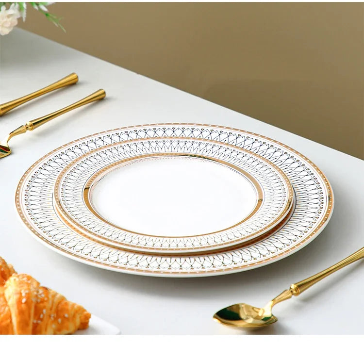 European style ceramic desserts, salad plates, restaurants, light luxury dishes, kitchen utensils - Kimlud
