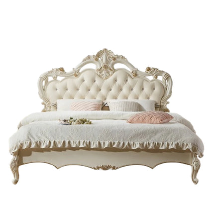 Princess France Bed Double Headboards Design Aesthetics Romantic Bed Bedroom Girls Wedding Muebles Lounge Suite...