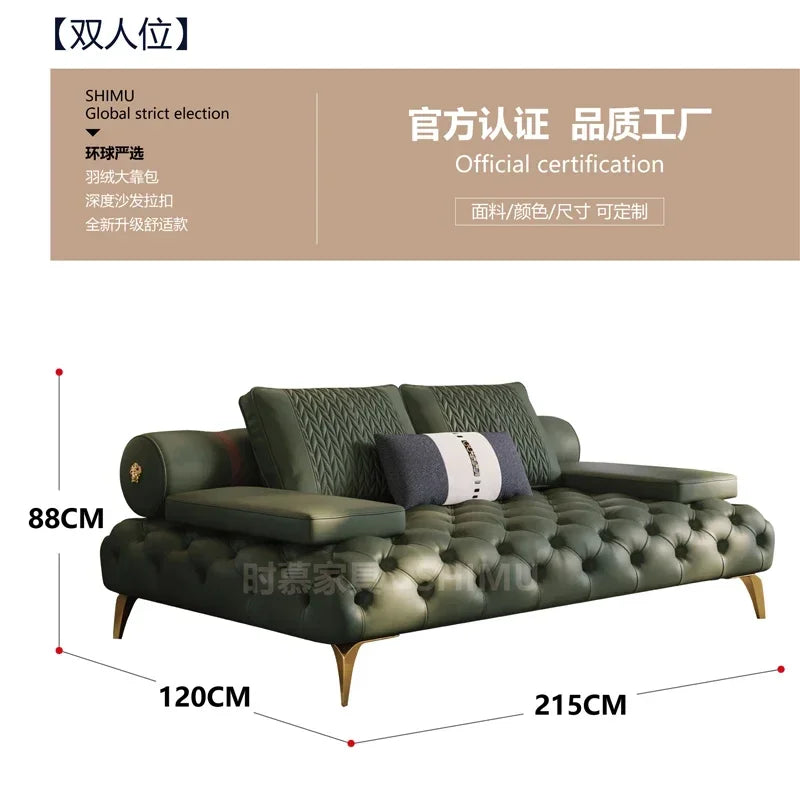 Italian Genuine Leather Sofas Sectional Modern Luxry Designer Loveseat Sofa 3 Piece Set Woonkamerbanken Living Room...