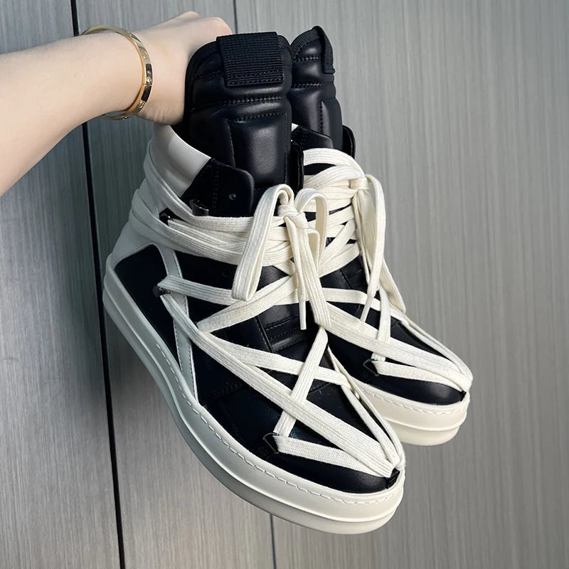 Men High Top Board Shoes Classic European  American Heavy Industry Trend Five Pointed Star with Fashionable Shoes
