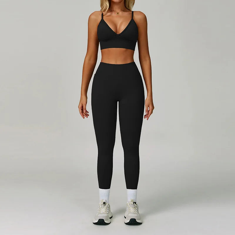 2/3PCS Seamless Sport Yoga Set Women's Breathable High Waist Fitness Sportwear Women Sports underwear Set Gym Workout Clothes - Kimlud