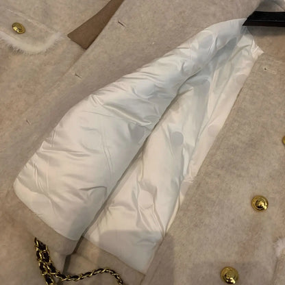 2025 Winter Thickened Korean Drama Luxury Main Character Clothing Set Small Fragrance Style Half-length Skirt Woolen Two-piec...