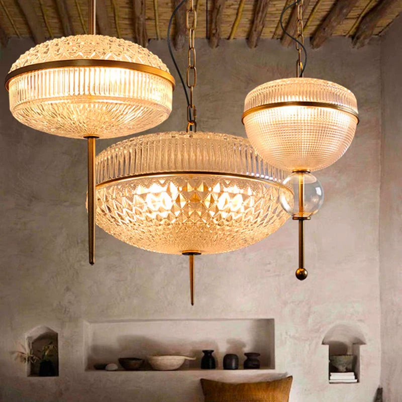 Champagne Glass Pendant Light Creative Hanging Lamp 3000K Gold Metal For Hotel Parlor Dining Room Bedroom - Kimlud