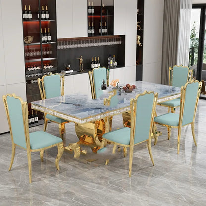 Kitchen Marble Dining Table Restaurant Side Chairs Living Room Study Dining Table Writing Office Muebles Commercial Furniture - Kimlud