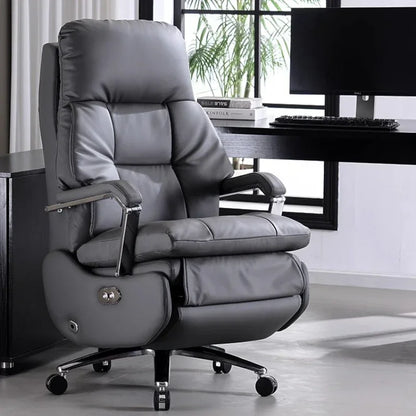 Nordic Leather Boss Chair Electric Business Office Ventilated Massage Chair Sedentary Computer Sillas De Oficina OfficeFurniture - Kimlud