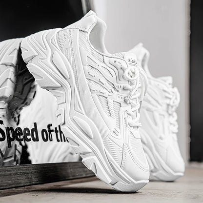 Summer New Men's Platform Sneakers Fashion Classic White Heightened Casual Dad Shoes for Teenagers Mens Breathable Walking Shoes