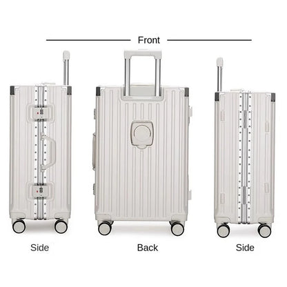 Multifunctional Luggage Aluminum Frame with USB Charging Port 30" High-capacity Suitcase 20-inch Travel Boarding Password Box