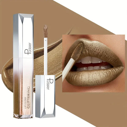Sparkling Metallic Lip Gloss, Waterproof & Long-Lasting, Matte Lipstick Set, Non-Sticky, Party/Festival Makeup