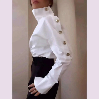 New Fashion Shirt For Women Women 2025 Casual Long-sleeve Button Women's Blouse Spring Chic White Tops Office Shirts Female