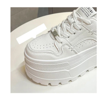 Autumn Women 8CM Platform Sneakers Comfortable Lace Up Casual Outdoor Skateboard Sneakers Female Running Sports Shoes 34-40 - Kimlud