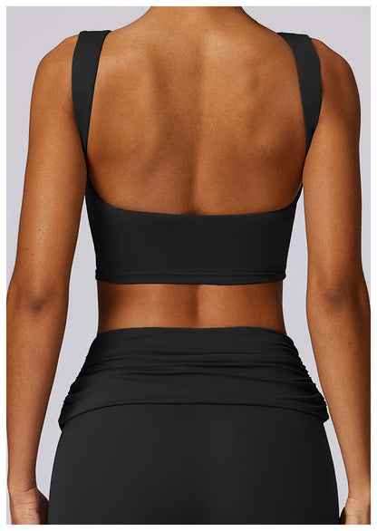 High Strength Sports Bra Shockproof Crop Top Anti-sweat Fitness Top Women Yoga Bra Backless Push Up Sport Top Gym Workout Top - Kimlud
