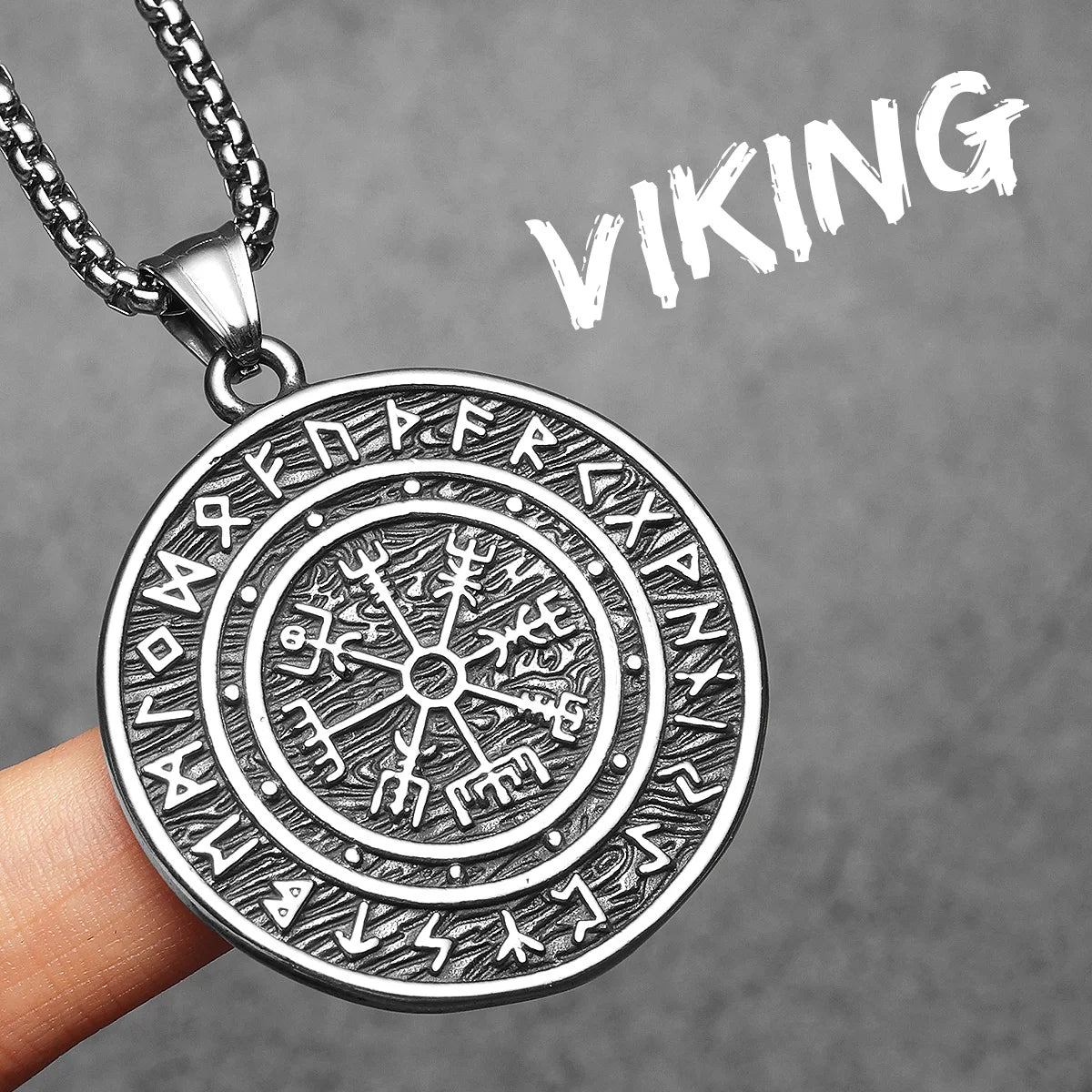 Viking Compass Rune Men Necklaces With Pendant Stainless Steel Jewelry For Male Women Punk Hip Hop Accessories Gifts...