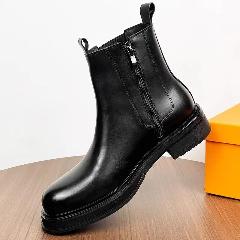 2025 British Men's Tide High Top Round Head Locomotive Premium Sleeve Cigarette Short Chelsea Boots | Kimlud...