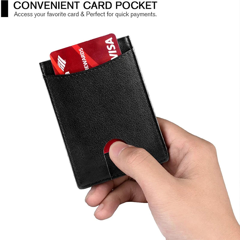Rfid Leather Men Wallets Money Bag Slim Thin Card Holder Wallet Carbon Fiber Male Small Short Purse Black Billfold Walet Gifts