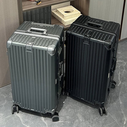 Aluminum Frame Suitcase TSA Password Trolley Case 36 inch Large Capacity Luggage with USB Cup Holder 20" 30" Travel Suitcases - Kimlud
