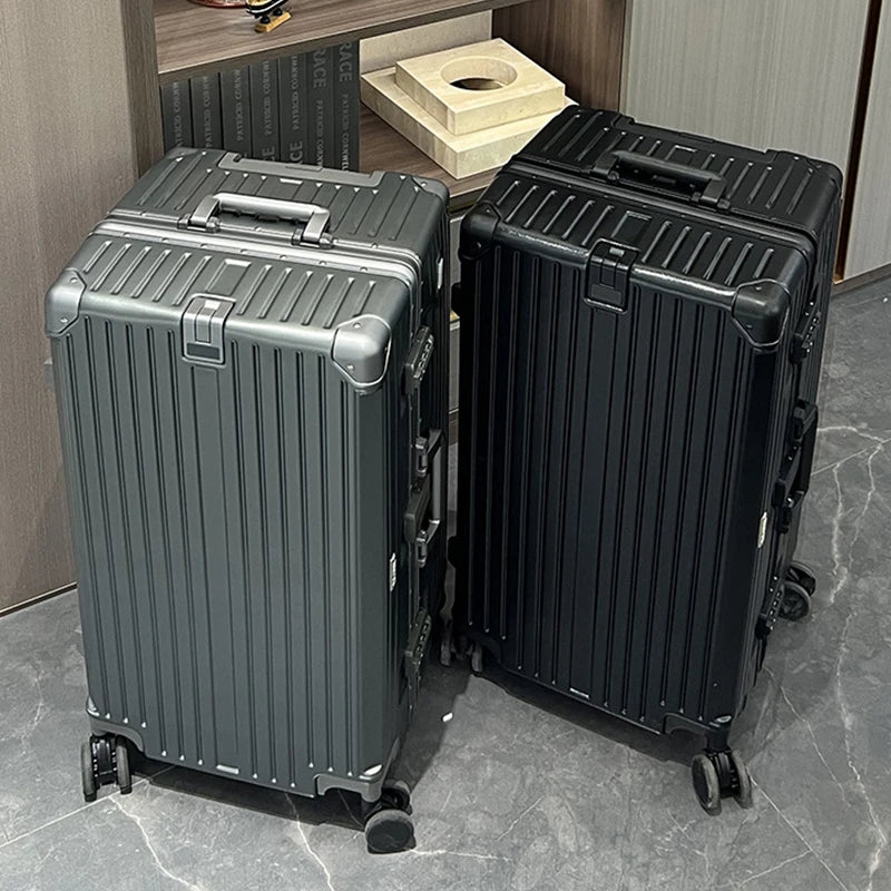Aluminum Frame Suitcase TSA Password Trolley Case 36 inch Large Capacity Luggage with USB Cup Holder 20" 30" Travel Suitcases - Kimlud