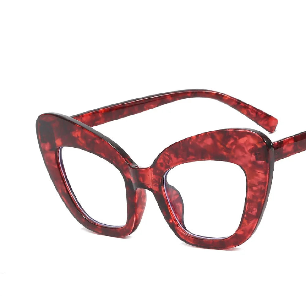 Cat Eye Anti Blue Light Eyewear Frame Women Oversized Vintage Clear Lens Leopard Eyeglasses Frame Computer Prescription...