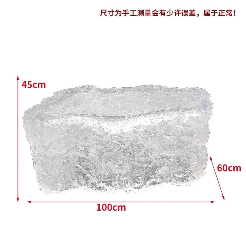 Transparent Island Villa Bar Home Art High-end Resin Glacier Coffee Table