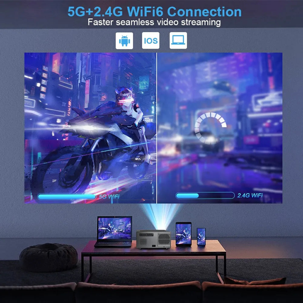 PROGAGA PG600W Full HD 1080P Projector Android 4k WiFi Auto Focus PG600 Portable Projetor PK DLP Home Theater Beam in...