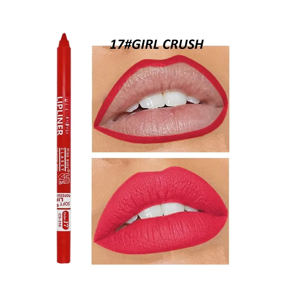 20 Color Matte Lipliner Pencil Waterproof Natural Red Brown Pro Lip Liner Makeup Lips Contour High pigment Lipstick Cosemetic
