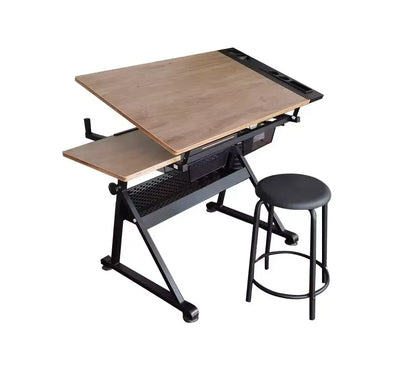 A Adjustable Height Wooden Drawing Table for Artwork, Study, Office, and Dining Ideal for Small Décor and Miniature Models