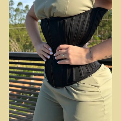 Women's Waist Trainer Corset With Belt - Zipper Closure & Hookeye Buckle Design, Posture & Tummy Control Slimming Belt...