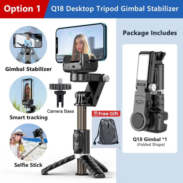 Selfie Stick Phone Gimbal Stabilizer For iPhone Android Action Camera Tripod Cellphone Mobile Cell Smartphone Handle Grip Video