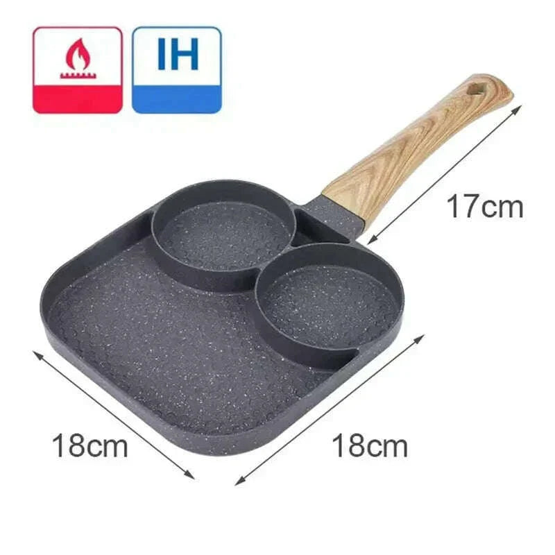 2/4-Hole Egg Frying Pan Non-stick Omelet Pan Egg Pancake Steak Pan Cooking Egg Ham Pans Breakfast Maker Egg Cooker Pan