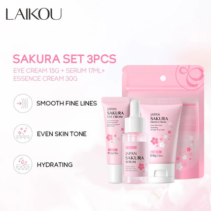 LAIKOU Vitamin C Skin Care Sets 3pcs Face Cream Serum Eye Cream Moisturizing Anti Wrinkles Facial Care Kit | Kimlud Mid...