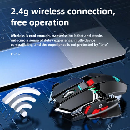 2025 New SC300 Wireless 2.4G Gaming Mouse RGB 3200dpi Rechargeable Silent Mechanical E-sports Mouse for Desktop Computer Laptop