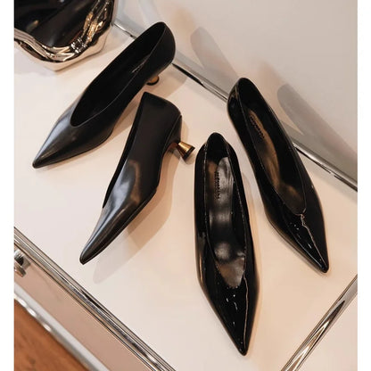 Designer Pointed Toe Women Pumps Shoes Fashion Shallow Slip On 2025 Spring Autumn Dancing Party Low Heel Shoes