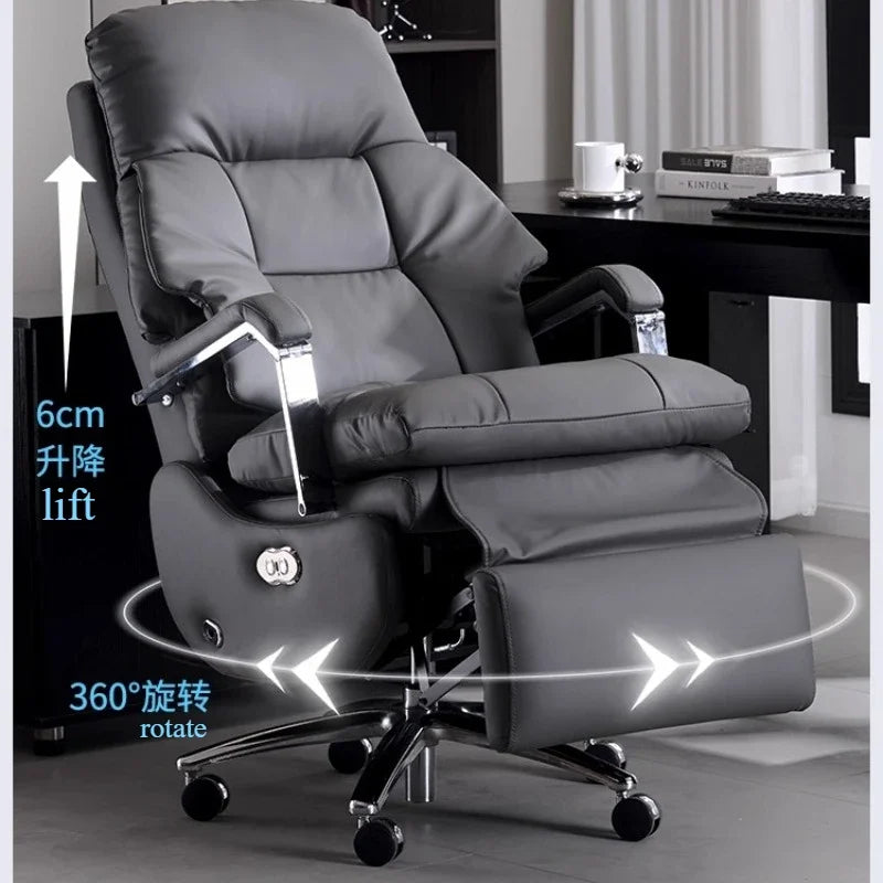 Nordic Leather Boss Chair Electric Business Office Ventilated Massage Chair Sedentary Computer Sillas De Oficina OfficeFurniture - Kimlud