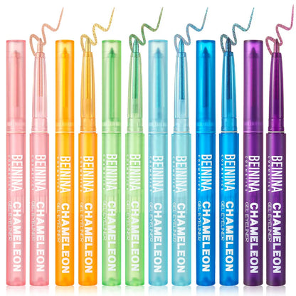 Shiny Chameleon Metallic Blue Eyeliner Gel Pen Eyeshadow Multicolor Eye Liner Pearlescent Polarized Glitter Eyes Pigment...
